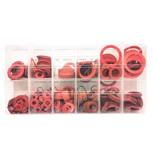 600Pcs M10 M12 M16 M20 M22 M25 M32 Flat Washer Red Steel Paper Fiber Insulation Ring Seal Fastener Spacer Tools Set in Saudi Arabia