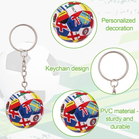 4pcs National Flags Soccer Keychains, Fashionable National Flags Football Keychain Sports Presents & Accessories for Women Men Sports Gadgets in Saudi Arabia