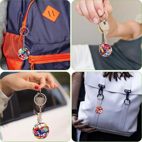 4pcs National Flags Soccer Keychains, Fashionable National Flags Football Keychain Sports Presents & Accessories for Women Men Sports Gadgets in Saudi Arabia