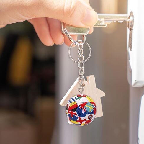 4pcs National Flags Soccer Keychains, Fashionable National Flags Football Keychain Sports Presents & Accessories for Women Men Sports Gadgets in Saudi Arabia