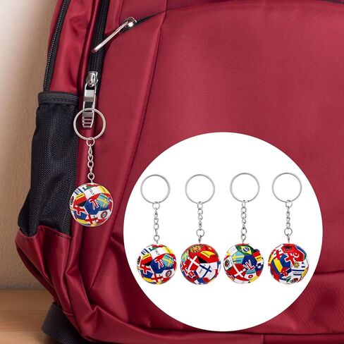 4pcs National Flags Soccer Keychains, Fashionable National Flags Football Keychain Sports Presents & Accessories for Women Men Sports Gadgets in Saudi Arabia