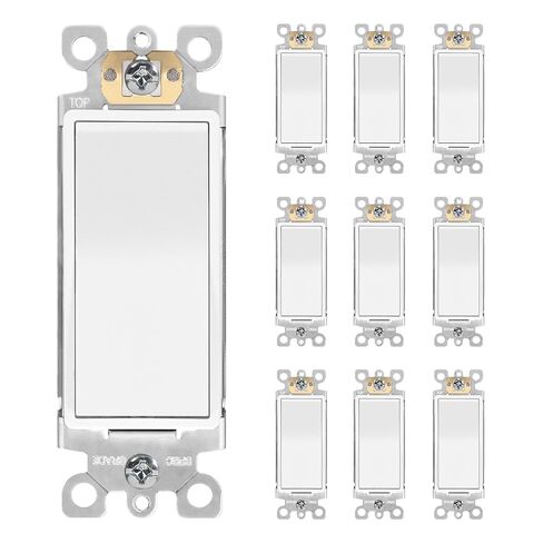 ThunderWay Single Pole Light Switch, Rocker Wall Light Switch, 15A 120/277V, Decorator On/Off Rocker Paddle Interrupter, UL Listed, White, 30 Pack in Saudi Arabia
