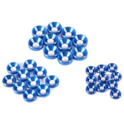 10Pcs M5 Anodized Countersunk Head Washers Gasket Aluminum Alloy Royal Blue in Kuwait