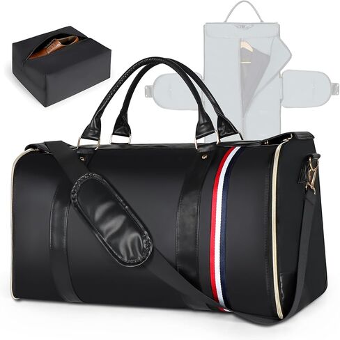 حقيبة غوستوك لللباس ، حقيبة غموض قابلة للتحويل للرجال والنساء مع حقيبة أحذية ، 2 في حقيبة سفر شنقا مقاومة للماء (45 لتر ، أسود) in Kuwait