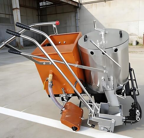 Thermoplastic Road Striping Machine Hand Push Hot Melt Road Marking Machine Adjustable Line Width Line Striper with Glass Bead Dispenser for Parking Lot Asphalt Concrete Basketball Court Runway in Saudi Arabia