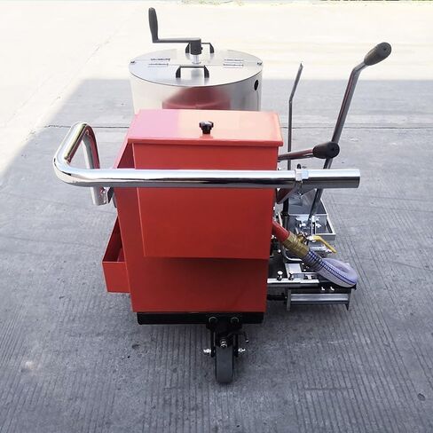 Thermoplastic Road Striping Machine Hand Push Hot Melt Road Marking Machine Adjustable Line Width Line Striper with Glass Bead Dispenser for Parking Lot Asphalt Concrete Basketball Court Runway in Saudi Arabia