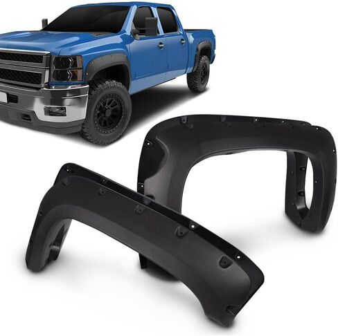 ANDPLAY Pocket Riveted Fender Flares, Compatible with Chevy Silverado/GMC Sierra 1999 2000 2001 2002 2003 2004 2005 2006 (Incl. 2007 Classic Models/Not fit Dually & Step-side models) 4PCS in Saudi Arabia