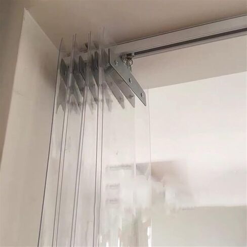 PVC Strip Curtain - Transparent Sliding Door Curtain for Personnel, Chiller & Coldstore - Waterproof & Durable (Clear, 1.6x2.4m) in Saudi Arabia