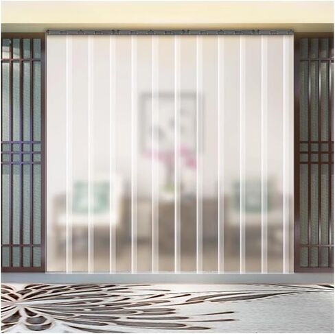 Clear PVC Strip Curtain, 1.7mm Thick Plastic Door Strip, 1.9x2.4m Freezer Curtain for Energy Efficiency, 13-Piece White Doorway Curtain in Saudi Arabia
