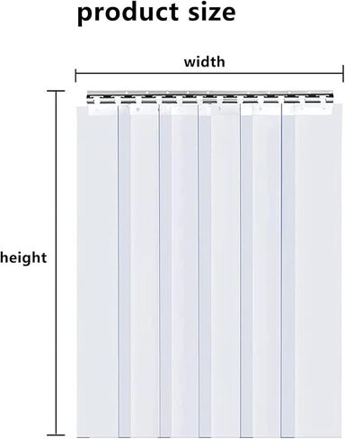طقم ستائر من شريط PVC للفريزر، شرائط ستائر بلاستيكية صناعية، فينيل مقاوم للماء للجزارين والتخزين البارد، بسمك 1.7 مم، 90 × 2 سم، أصفر in Kuwait