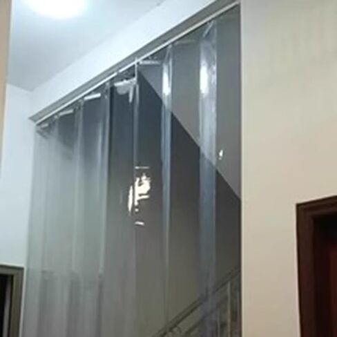 ستارة شريطية من البولي فينيل كلوريد، ستارة باب منزلق بلاستيكية شفافة، شريط باب للزجاج الأمامي مثالي لباب الموظفين/المبرد/ستارة مقاومة للماء في الهواء الطلق (اللون: شفاف، الحجم: 1.05 × 2 متر) in Kuwait