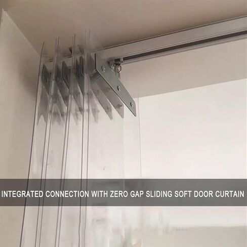 PVC Strip Curtain, Plastic Sliding Door Curtain Transparent Windshield Door Strip Ideal for Personnel Door/Chiller/Coldstore Outdoor Waterproof Curtain (Color : Clear, Size : 1.05x2m) in Saudi Arabia