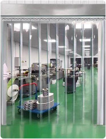 Industrial PVC Strip Door Curtain, 0.06 Inch Thick, Transparent Walk-in Cooler Curtain for Commercial Use, 300x240cm Slat for House and Warehouse Doors in Saudi Arabia