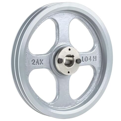 ضاغط 2AK104H/H1-1/8 مقاس 10.25 بوصة، حزام مزدوج أخدود، بكرة 4 لتر - لجزء نقل الطاقة الميكانيكية Masterdrive - استبدال بكرة الحديد الزهر - مع جلبة 1-1/8 بوصة من الفولاذ الصلب الرمادي in Saudi Arabia