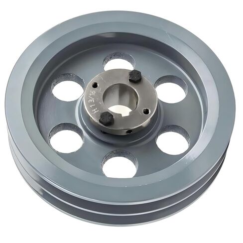 2BK80H/H-1-3/16 Compressor 7.75" Dual Groove Pulley - for Masterdrive Mechanical Power Transmis Part - Cast Iron Pulley Replacement/Belt B Section 5L with 1-3/16" Sheave Bushing - Gray Solid Steel in Saudi Arabia