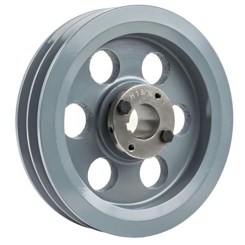 2BK80H/H-1-3/16 Compressor 7.75" Dual Groove Pulley - for Masterdrive Mechanical Power Transmis Part - Cast Iron Pulley Replacement/Belt B Section 5L with 1-3/16" Sheave Bushing - Gray Solid Steel in Saudi Arabia