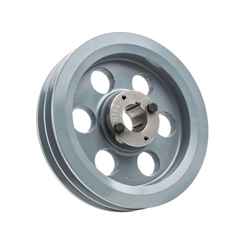2BK80H/H-1-1/4 Compressor 7.75" Dual Groove Pulley - for Masterdrive Mechanical Power Transmis Part - Cast Iron Pulley Replacement Belt B Section 5L with 1-1/4" Sheave Bushing - Gray Solid Steel in Saudi Arabia