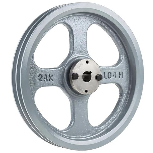 ضواغط 2AK104H/H-3/4 مقاس 10.25 بوصة، حزام مزدوج أخدود، بكرة 4 لتر - لجزء نقل الطاقة الميكانيكية Masterdrive - استبدال بكرة الأخدود المزدوج - مع جلبة 3/4 بوصة من الفولاذ الصلب الرمادي in Saudi Arabia