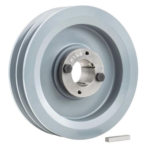 2BK70H/H1-3/8 Compressor 6.75" Dual Groove Pulley Belt B Section 5L - for Masterdrive Mechanical Power Transmis Part - Cast Iron Pulley Replacement with 1-3/8" Sheave Bushing - Gray Solid Steel in Saudi Arabia