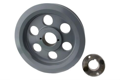 2BK80H/H1-3/8 Compressor 7.75" Dual Groove Pulley Belt B Section 5L - for Masterdrive Mechanical Power Transmis Part - Cast Iron Pulley Replacement - with 1-3/8" Sheave Bushing Gray Solid Steel in Saudi Arabia