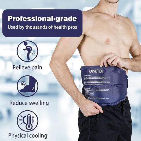 Ice Packs Soft Flexible Gel Pack for Injuries Reusable Cold Hot Therapy for Shoulder Back Elbow Leg Hip Arm for Pain Relief Surgery Sports Injury 17.5'' x 9.5'' Navy Blue in Saudi Arabia