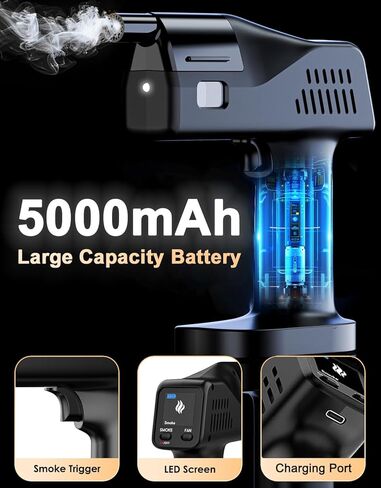 Cocktail Bubble Smoke Gun - Adds Flavor & Visual Effect to Drinks & Food, Dual Modes, Color Display, Rechargeable 5000mAh, Ideal for Home, Bars, Parties & Gifts in Kuwait