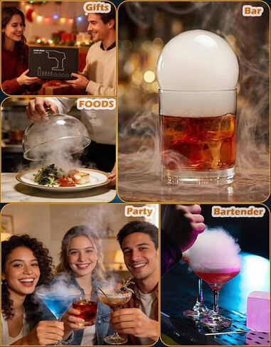 Cocktail Bubble Smoke Gun - Adds Flavor & Visual Effect to Drinks & Food, Dual Modes, Color Display, Rechargeable 5000mAh, Ideal for Home, Bars, Parties & Gifts in Kuwait
