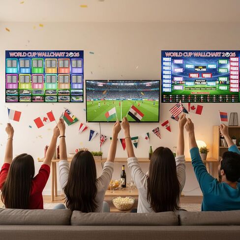 ملصق جدول كأس العالم قطعتين من Zeptrix 2026 والجولة النهائية لمجموعة 48 فريقًا، ديكورات بضائع وإكسسوارات كأس العالم لكرة القدم، هدايا لمحبي كرة القدم، ملصق عملي مطوي وقلم in Saudi Arabia