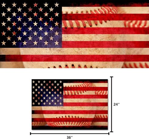 ديكور فني بصري، صورة مقربة للغاية لطبقات البيسبول الحمراء الريفية، الرياضات الأمريكية، علم الولايات المتحدة الأمريكية، خلفية ملصق مؤطرة وممتدة، مطبوعات قماشية، صورة ملصق لتزيين جدار النادي (07 خط بيسبول) in Kuwait