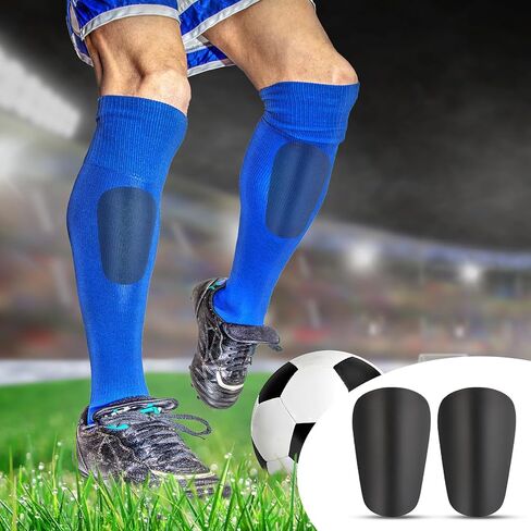 BLMHTWO Mini Shin Guards Soccer، وسادات صغيرة جدًا للشباب والكبار، معدات حماية صغيرة جدًا للرجال والنساء والمراهقين والأولاد والبنات (أسود) in Kuwait