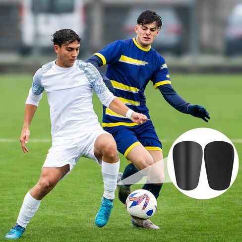 BLMHTWO Mini Shin Guards Soccer، وسادات صغيرة جدًا للشباب والكبار، معدات حماية صغيرة جدًا للرجال والنساء والمراهقين والأولاد والبنات (أسود) in Kuwait