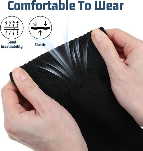 3 أزواج من جوارب كرة القدم المقطوعة مسبقًا، جوارب بأكمام كرة القدم وأكمام للساق وأكمام واقية لتدريبات كرة القدم وكرة السلة (أبيض، أسود) in Kuwait