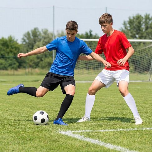 3 أزواج من جوارب كرة القدم المقطوعة مسبقًا، جوارب بأكمام كرة القدم وأكمام للساق وأكمام واقية لتدريبات كرة القدم وكرة السلة (أبيض، أسود) in Kuwait