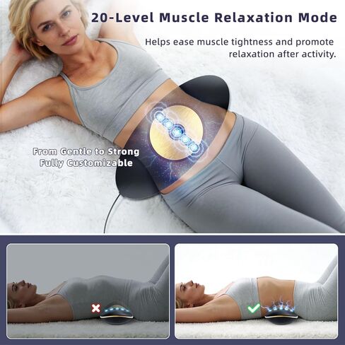 Zenopax 4-in-1 Electric Lumbar Traction Device - Adjustable Back Massager for Deep Tissue Pain Relief with Heat, Vibration, Electrotherapy, Home Lumbar Decompression ＆ Sciatica Relief(Golden) in Saudi Arabia