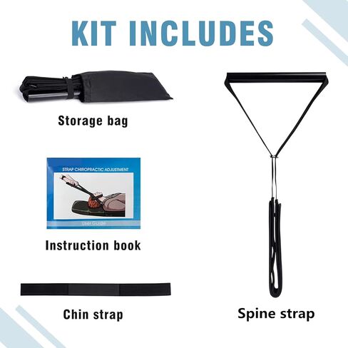 Neck Stretcher Strap, Spine Chiropractic Decompression Tool with Chin Belt, Cervical Neck Traction. in Saudi Arabia