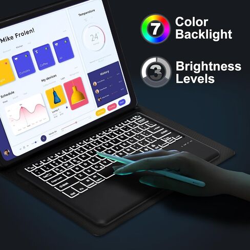 حالة لوحة المفاتيح لـ Samsung Galaxy Tab S10 Ultra/S9 Ultra/S8 Ultra 14.6 بوصة ، 7 ألوان لوحة مفاتيح لاسلكية قابلة للانفصال ، حالة من الورقة الواقية النحيفة مع حامل القلم S ، النوم التلقائي/الاستيقاظ ، الأزرق الداكن in Kuwait