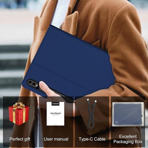 حالة لوحة المفاتيح لـ Samsung Galaxy Tab S10 Ultra/S9 Ultra/S8 Ultra 14.6 بوصة ، 7 ألوان لوحة مفاتيح لاسلكية قابلة للانفصال ، حالة من الورقة الواقية النحيفة مع حامل القلم S ، النوم التلقائي/الاستيقاظ ، الأزرق الداكن in Kuwait