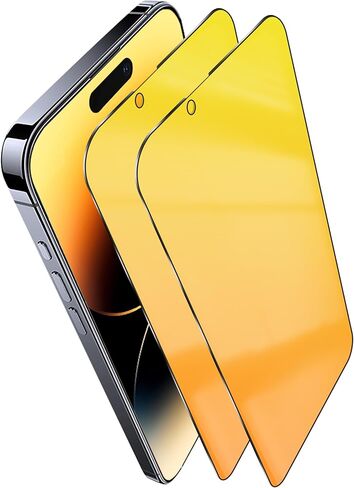 واقي شاشة الخصوصية متوافق مع iPhone 14 ومتوافق مع iPhone 13 / 13Pro حماية العين المضادة للضوء الأزرق 2 حزمة مرآة التدرج الزجاجي الملون (الذهب 6.1 بوصة) in Kuwait