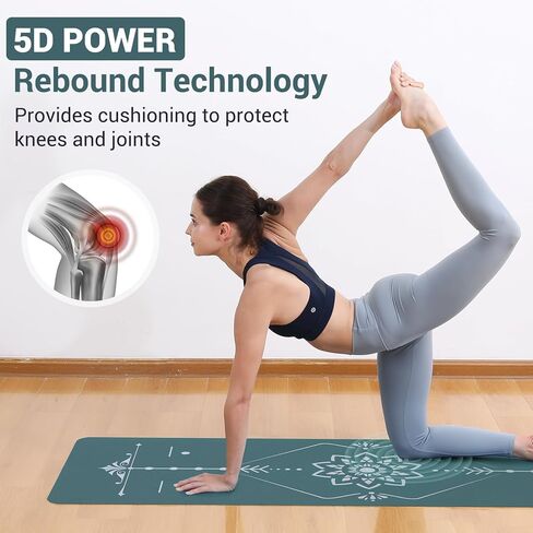 بساط اليوجا أفوالري قابل للطي - بساط تمرين غير قابل للانزلاق - بساط يوجا ساخن خفيف الوزن للسفر مع حقيبة حمل للبيلاتيس والتدريبات المنزلية (72 بوصة طول × 32 بوصة عرض × 3 مم سمك)، أخضر in Kuwait