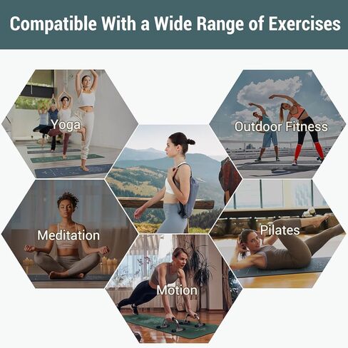 بساط اليوجا أفوالري قابل للطي - بساط تمرين غير قابل للانزلاق - بساط يوجا ساخن خفيف الوزن للسفر مع حقيبة حمل للبيلاتيس والتدريبات المنزلية (72 بوصة طول × 32 بوصة عرض × 3 مم سمك)، أخضر in Kuwait