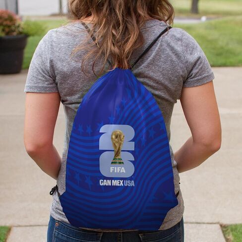USA FIFA World Cup 2026 Drawstring Backsack – Lightweight Backpack with Zippered Front Pocket and Official Logo – Great for Travel or Everyday Use in Saudi Arabia