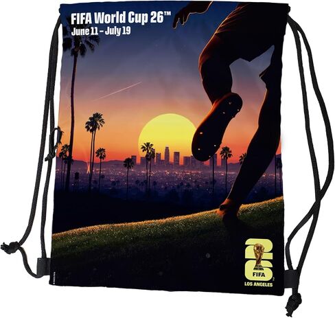 USA FIFA World Cup 2026 Drawstring Backsack – Lightweight Backpack with Zippered Front Pocket and Official Logo – Great for Travel or Everyday Use in Saudi Arabia