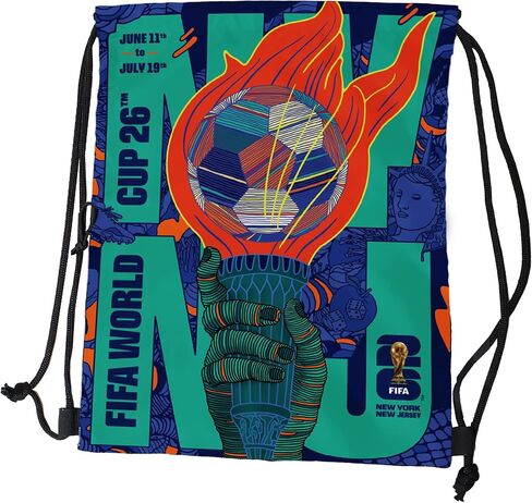 USA FIFA World Cup 2026 Drawstring Backsack – Lightweight Backpack with Zippered Front Pocket and Official Logo – Great for Travel or Everyday Use in Saudi Arabia