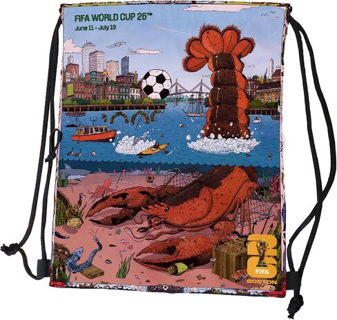 USA FIFA World Cup 2026 Drawstring Backsack – Lightweight Backpack with Zippered Front Pocket and Official Logo – Great for Travel or Everyday Use in Saudi Arabia