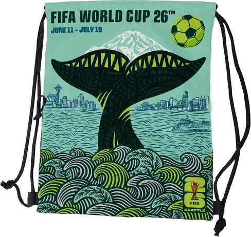 USA FIFA World Cup 2026 Drawstring Backsack – Lightweight Backpack with Zippered Front Pocket and Official Logo – Great for Travel or Everyday Use in Saudi Arabia