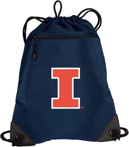 Broad Bay University of Illinois Drawstring Backpack Illini logo Cinch Bag - UNIQUE MESH & MICROFIBER in Saudi Arabia