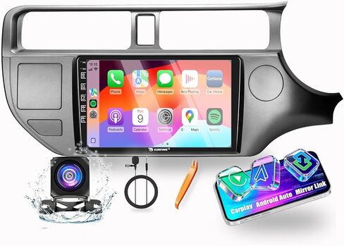 Kunfine Car Carplay Android Auto Navigation Stereo GPS Radio Camera Display Camera Camera 9 " in Kuwait
