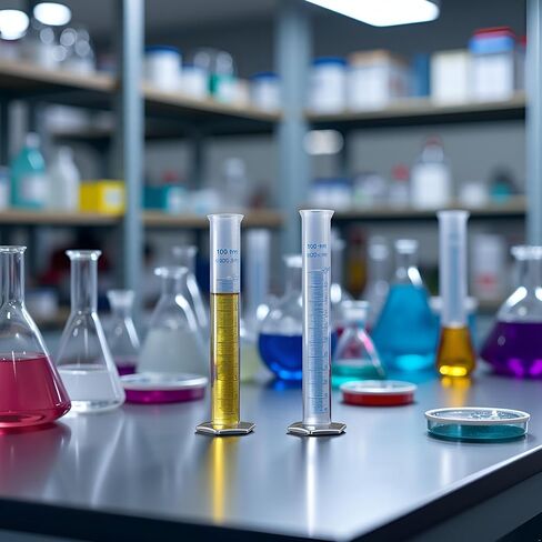 2 Pcs 100ml Plastic Measuring Cylinders Clear Graduated Cylinders Science Measuring Test Tubes Liquid Measuring Tools with Blue Graduation Lines in Saudi Arabia