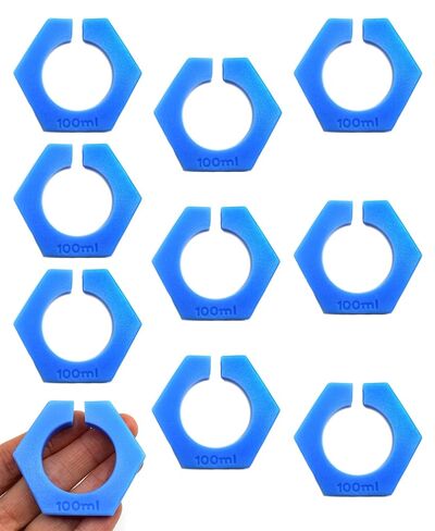 EISCO (Pack of 10) Cylinder Protectors, Fits 100ml Measuring Cylinders - Hexagonal ABS Shape, Plastic Protectors in Kuwait