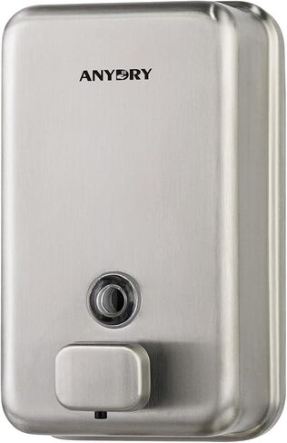 Commercial Wall Mounted Soap Dispenser 37oz 1100ml Large Capacity Brushed Stainless Steel Manual Dispenser for High Traffic Restrooms in Kuwait